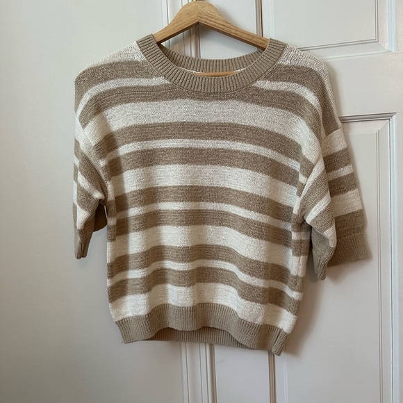 Banana Republic Striped short sleeve Sweater top - Picture 1 of 3